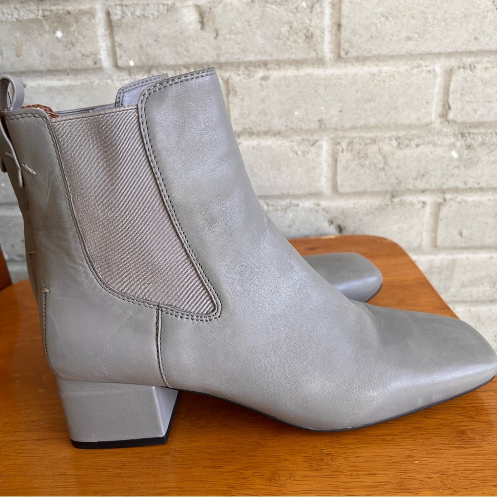 Sleek Gray Ankle Boots with Block Heel